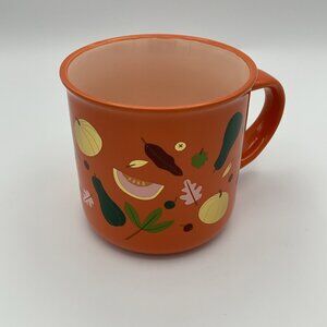 Davids Tea Latte Mug Orange Fall Autumn Gold Pumpkin Solid Ceramic Large Cup